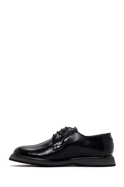 Derimod Men's Black Laced Leather Casual Shoes 25Sfd 670922