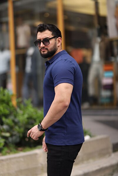 ENERJİN Чоловіча бавовняна футболка поло з коміром на ґудзиках