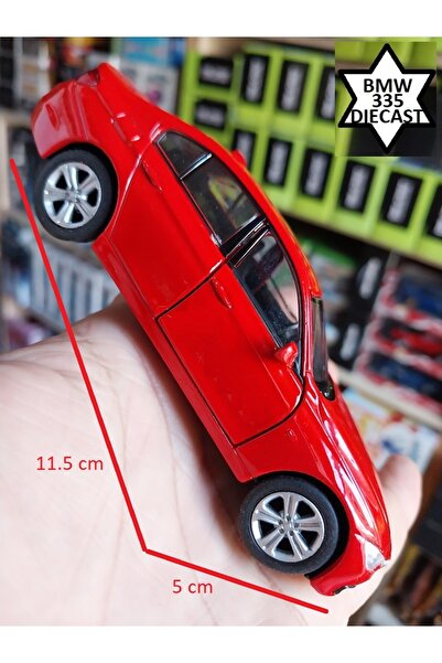 OYUNCAKSAHİLİ Bmw 335i Metal Araba Diecast Collectıon Demir Çekbırak Model 335 I Kırmızı