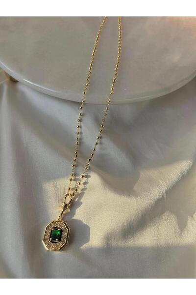 TAKIMOON الصلب الأخضر الرغيف الفرنسي حجر قلادة