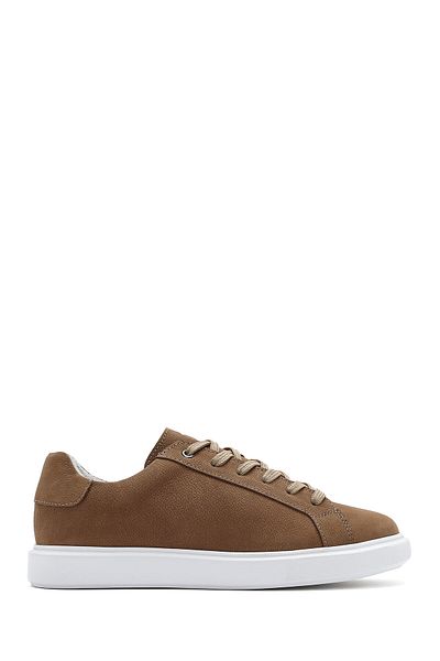 Derimod Men's Mink Lace-Up Nubuck Leather Sneaker 25Sfd7071V3