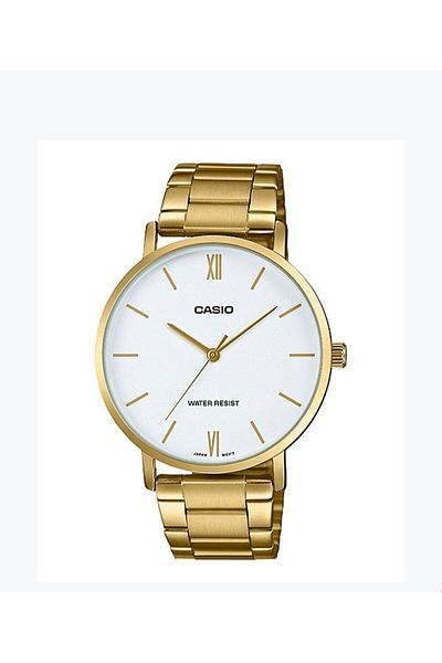 Casio Casio Men's Enticer Analog-Digital Stainless Steel Band Watch - MTP-VT01G-7B - 40 mm - Gold