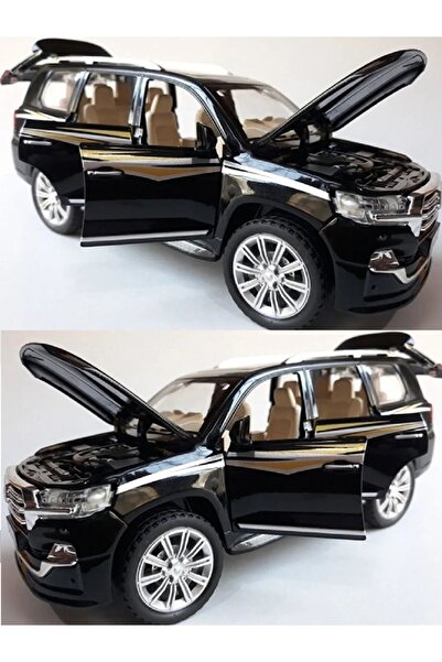 OYUNCAKSAHİLİ Toyota Land Cruıser Jip Diecast 1,24 Koleksiyon Metal Araba Kapı Bagaj Kaput Far Stop Işık Ses