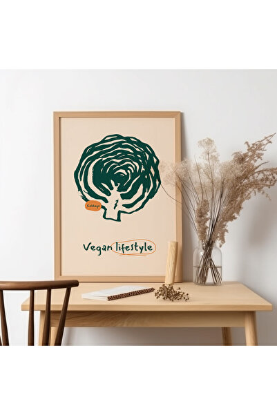 UNT Pictură „Vegan Lifestyle” cu rama din lemn