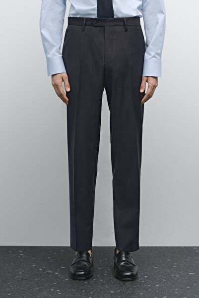 Massimo Dutti Kazayağı desenli klasik pantolon