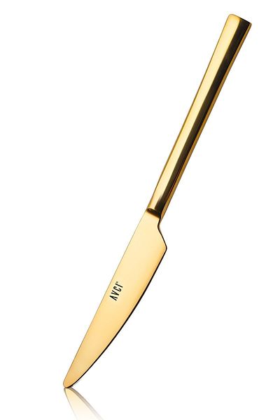 Avcı Klas Titanium Matte Gold 12 Pieces Dinner Knife 18/10 Stainless Steel