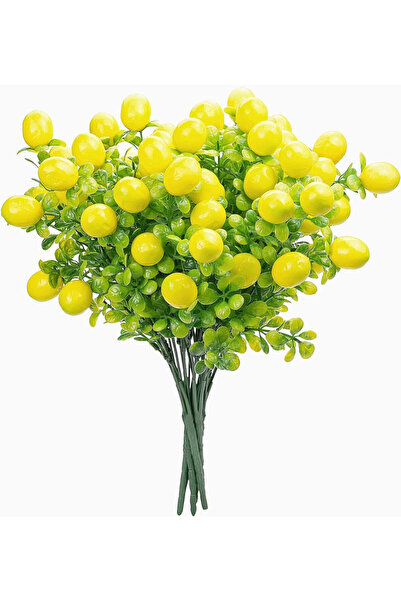 MD Aspiz Flowers باقة ليمون صناعية فاخرة (بدون وعاء) باقة فاكهة صغيرة من شجرة...