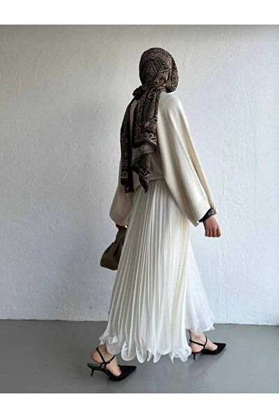 MODA VEDAT Fusta de damă din șifon cu căptușeală lungă