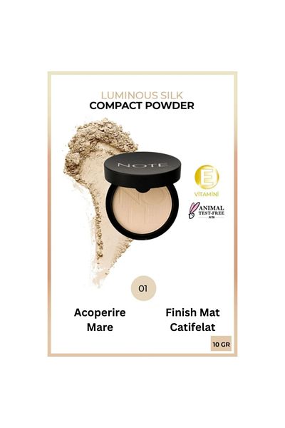 NOTE Pudră Compactă cu Finish Mat - 01 Beige