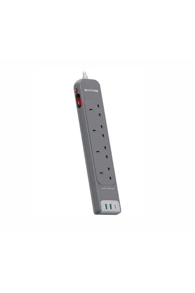 RavPower RAVPower 4-Port Power Strip with 2 USB-A Ports and 1 USB-C Port, 3.5mm