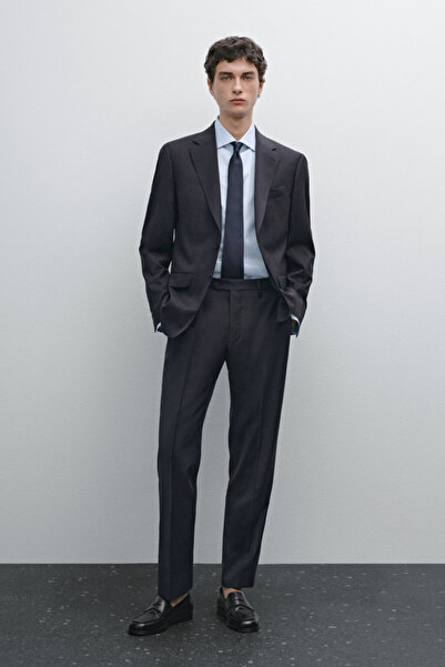 Massimo Dutti Kazayağı desenli klasik pantolon