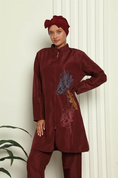 Mestore ملابس سباحة مطبوعة بالزهور بتصميم كامل التغطية 31016