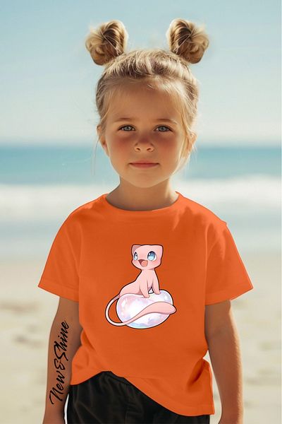 New Shine 1 tricou este un cadou pentru achiziții de 6 și mai sus în coș - Tricou pentru copii oversize cu imprimeu Pokemon roz