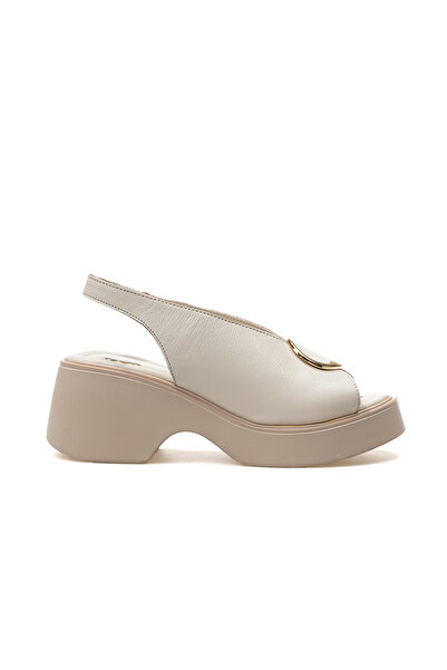 Venüs Sandale de zi cu toc cu cataramă din piele naturală pentru femei 25 ani 2313114 y Z Bej