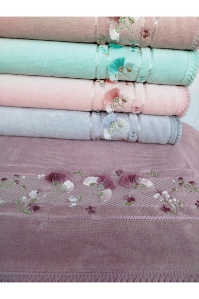 Fiesta Кадифе Dual Бордюр 3D Вишивка, Rennkli 100% Бавовна Рушник для рук (6 шт. x 50x90 см)