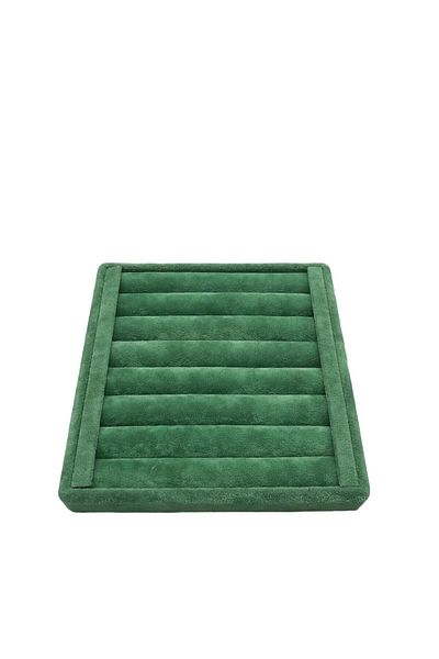 MeGass Dekor Domestic Production Suede Fabric Green Color 15 cm / 15 cm Ring Display Stand