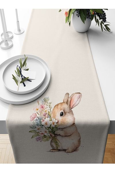 Bertille Home Spring Series 140X40 cm Digital Printed Runner (Spring Easter Easter)