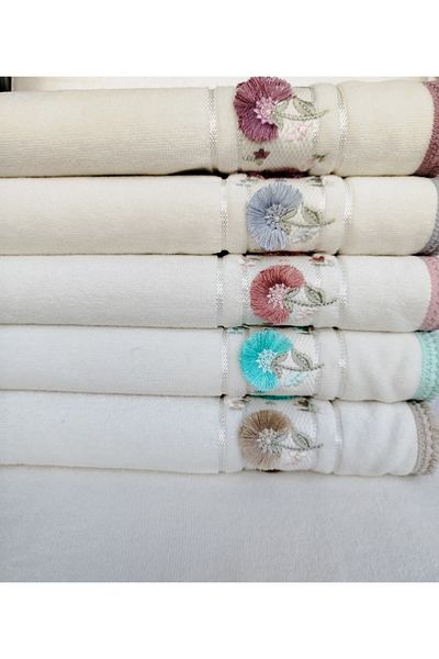 Fiesta Velvet Dual Border 3D Κεντημένο 100% Βαμβάκι 6 Τεμάχια 30x50 cm Πετσέτα κουζίνας
