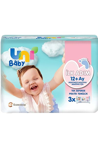 Uni Baby Wet Towel Wipes First Step 52 Sheets (3-Piece Pack) 156 Sheets