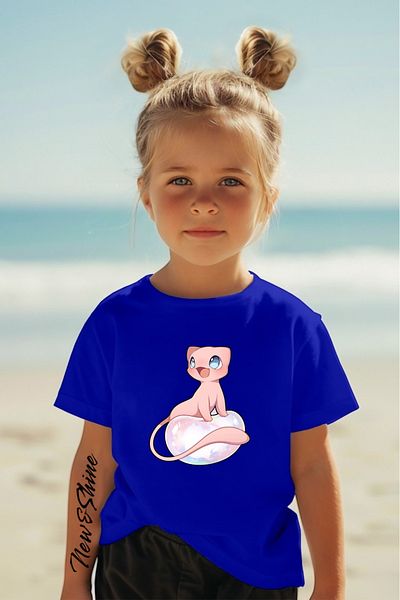 New Shine 1 tricou este un cadou pentru achiziții de 6 și mai sus în coș - Tricou pentru copii oversize cu imprimeu Pokemon roz