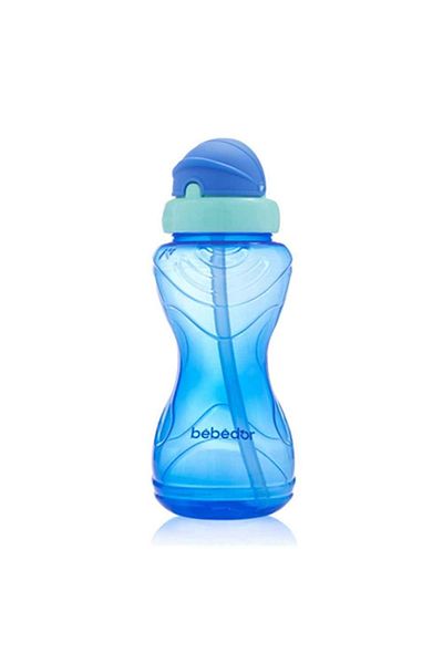 Bebedor 330ml Blue Sporty Glass with Straw