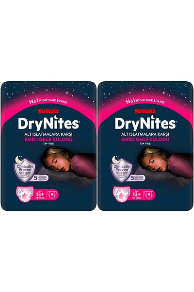 DryNites Absorbent Night Panties/Panties Diaper Girl 13 Years (48-60kg) X Large 18 Pieces (2Pk*9)