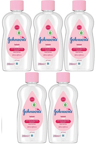 Johnson's Johnsons Baby Bebek Yağı 200ML Nemlendirici (Pembe) (5 Li Set)