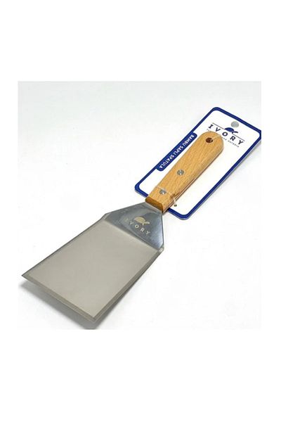 Fark Teknoloji Stainless Steel Baklava Pastry Dessert Spatula with Bamboo Handle