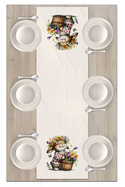 Bertille Home Spring Series 140X40 cm Digital Printed Runner (Spring Easter Easter)