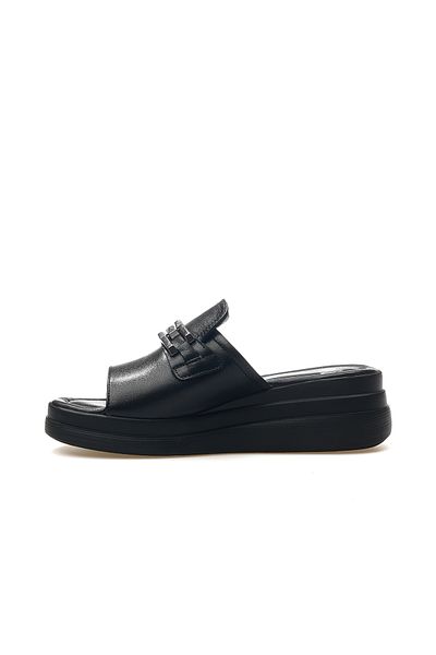 Venüs Casual Slippers - Women'S, Genuine Leather Buckle and Black 25Y 2409915 Y Z