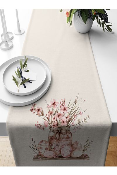 Bertille Home Spring Series 140X40 cm Digital Printed Runner (Spring Easter Easter)