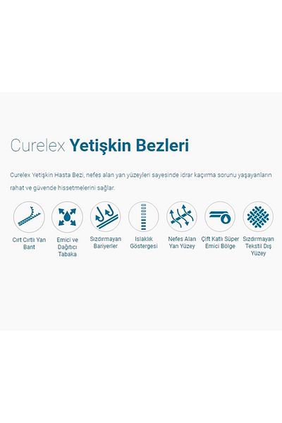 Curelex حفاضات للمريض بحزام الخصر، 30 قطعة من سطح النسيج مقاس XL