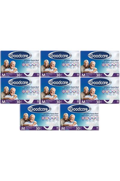 Goodcare Adult Diapers with Waistband - m Medium Textile Surface, 240 Pieces (8Pk*30)