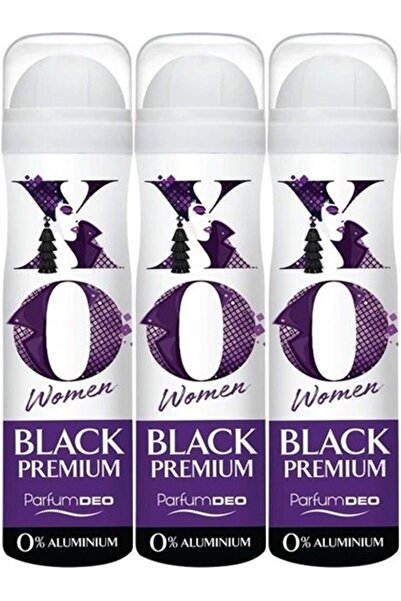 Xo Deodorant 150ML Women-Kadın Black Premium (3 Lü Set)