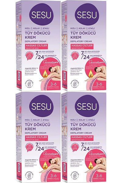 Sesu Hair Removal Cream 40ml Sensitive Skin/Sensitive (Set of 4)