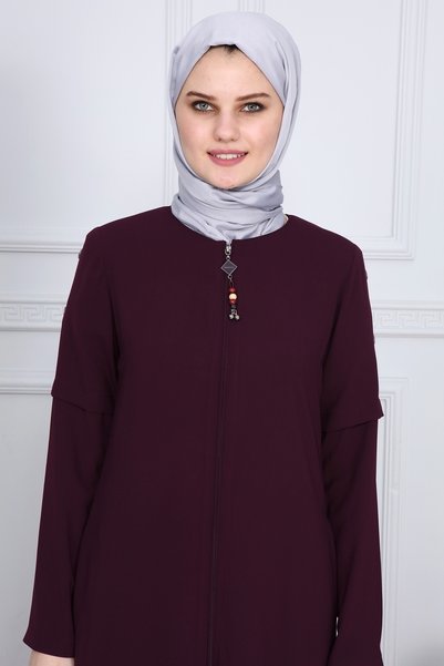 Generic Brand Ferace with Bead Details on the Sides Mdc2151 Purple