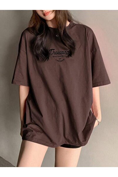 Tarzsokak ألف قطن مطبوع بأكمام قصيرة (حجم كبير)