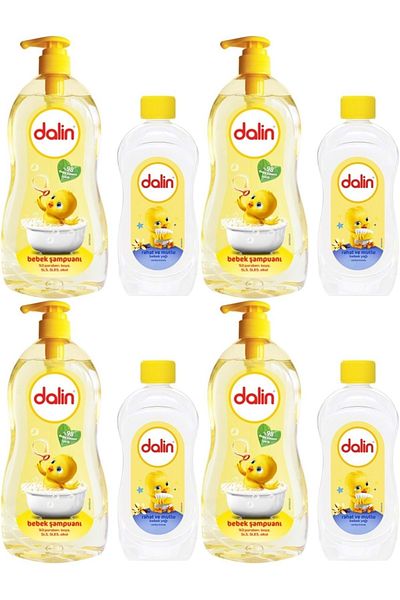 Dalin Baby Shampoo Classic 700ml 100ml Baby Oil with Pump (Comfortable and Happy) (Set of 4)