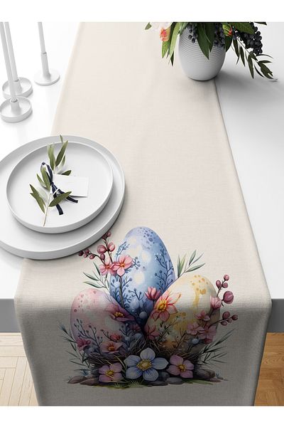 Bertille Home Spring Series 140X40 cm Digital Printed Runner (Spring Easter Easter)