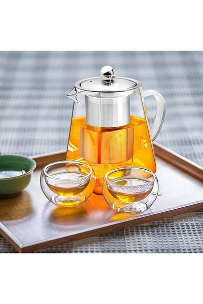 Extra 950ml Ribbed Glass Teapot: A touch of luxury for your daily gatherings