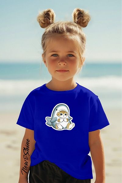 New Shine 1 tricou este un cadou pentru achiziții de 6 și mai sus în coș - Tricou pentru copii oversize cu imprimeu Kawaii Cat