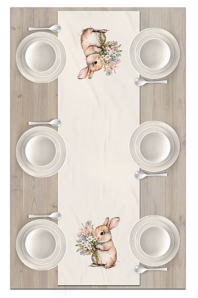 Bertille Home Spring Series 140X40 cm Digital Printed Runner (Spring Easter Easter)