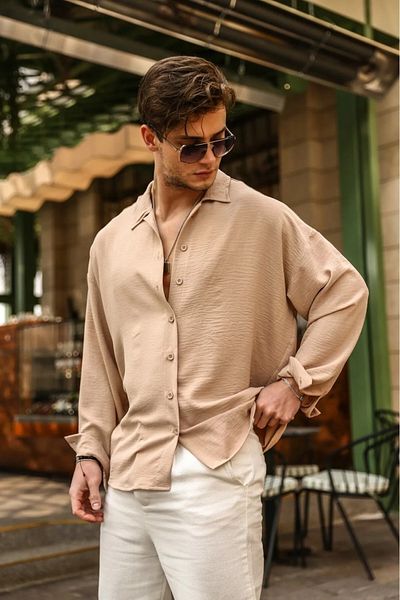 Elzem Aerobin Linen Super Oversize Shirt New Season