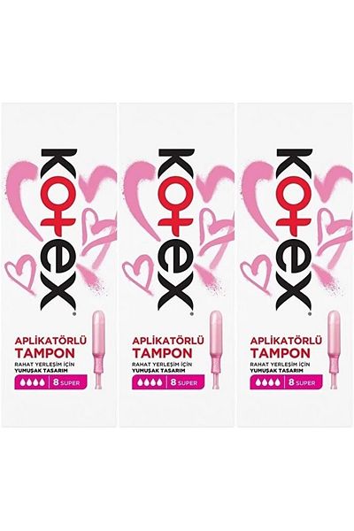 Kotex مجموعة وسادات فائقة مكونة من 24 قطعة مع أداة تطبيق (3PK*8)