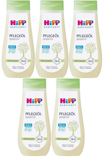 Hipp Babysanft Baby Care Oil/Pelegeal Sensitive 200ml (Set of 5)