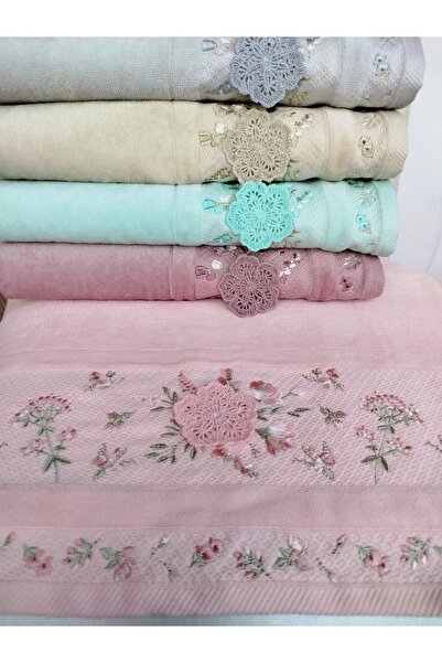 Fiesta Кольоровий 3D вишитий оксамитовий бордюр, 6 штук, 50x90 см, рушник для рук та обличчя