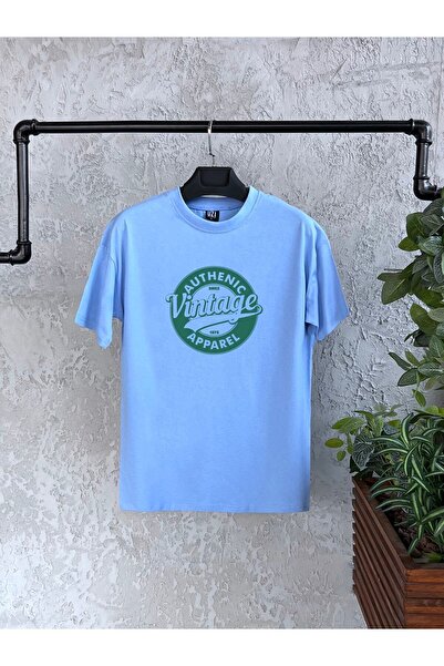 Tarzsokak خمر مطبوعة الأزرق الرجال المعتاد