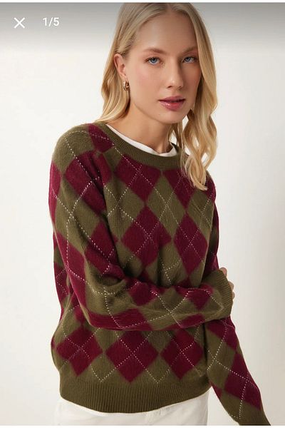 DUSOHOME Pulover cu model Haley Argyle