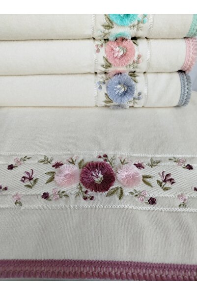 Fiesta Кадиффе Dual Бордюр 3D Вишивка 100% Бавовна 50x90 см Рушник для рук і обличчя (6 штук)