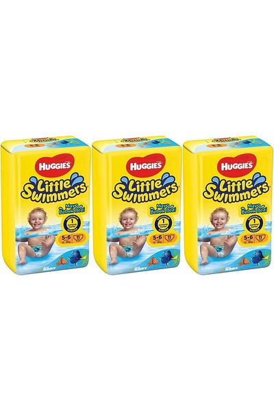 Huggies Little Swimmers Swimsuit Baby Diaper - Kg:5-6 (12-18kg) - 33 Pieces (3Pk*11)